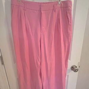 Pink, linen dress pants